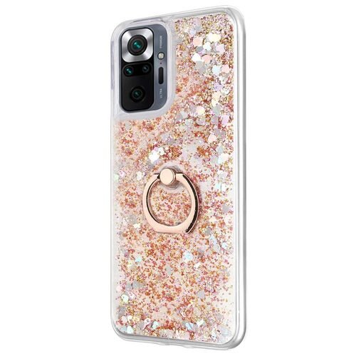 Microsonic Xiaomi Redmi Note 10 Pro Max Kılıf Glitter Liquid Holder Gold