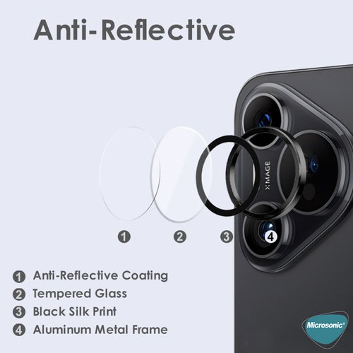 Microsonic Huawei Pura 70 Pro Tekli Kamera Lens Koruma Camı Siyah