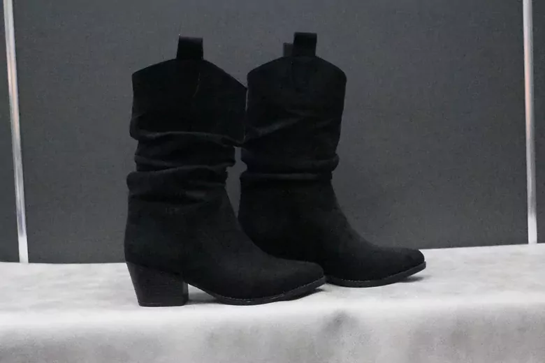 Kadın Körüklü Süet Deri Topuklu Çizme