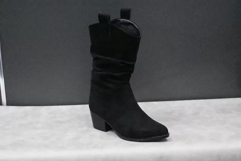 Kadın Körüklü Süet Deri Topuklu Çizme