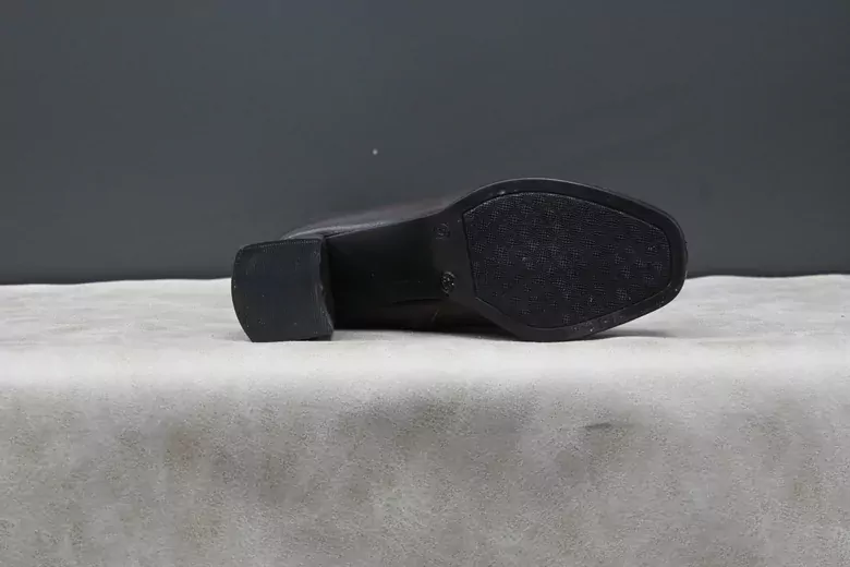 Kadın Deri Topuklu Fermuarlı Bot