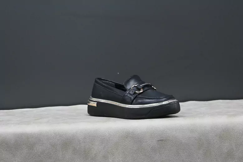 Kadın Şeritli Düz Taban Babet