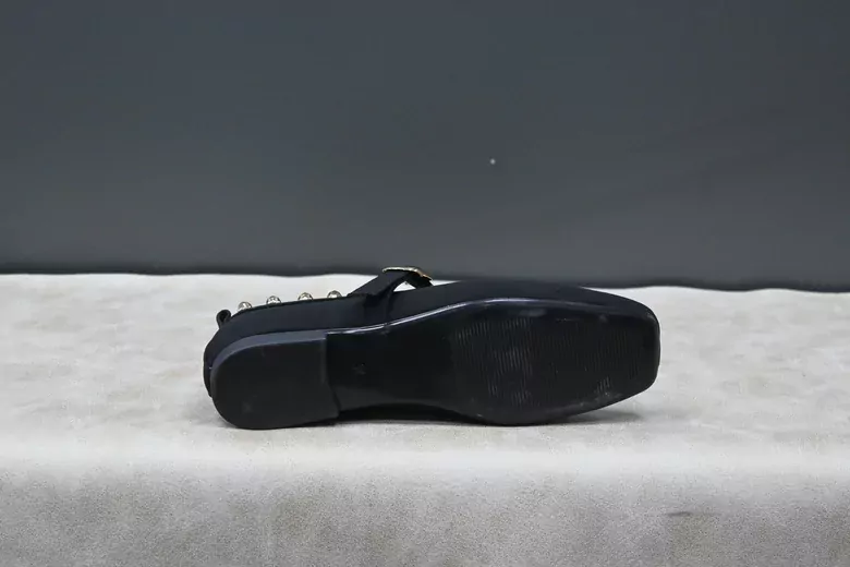 Kadın Süet Kilteli Taşlı Babet