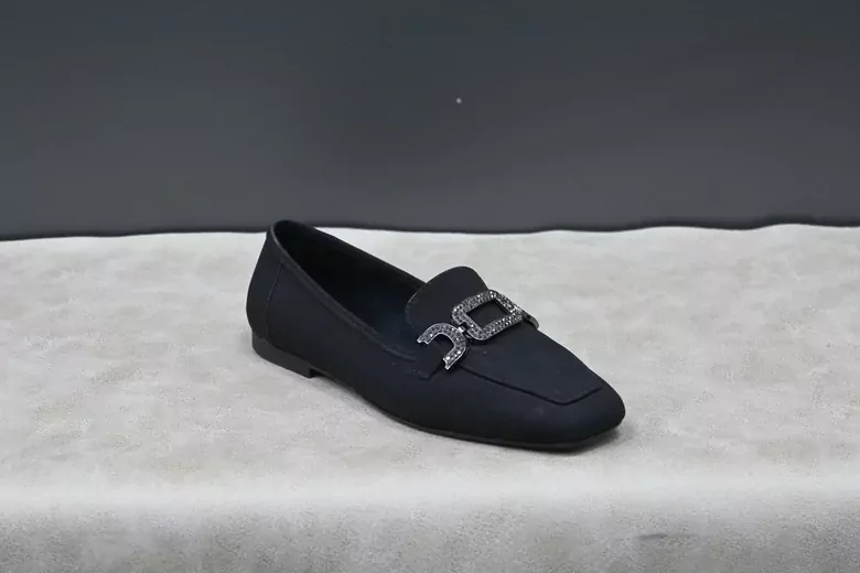 Kadın Taşlı Tokalı Nubuk Babet