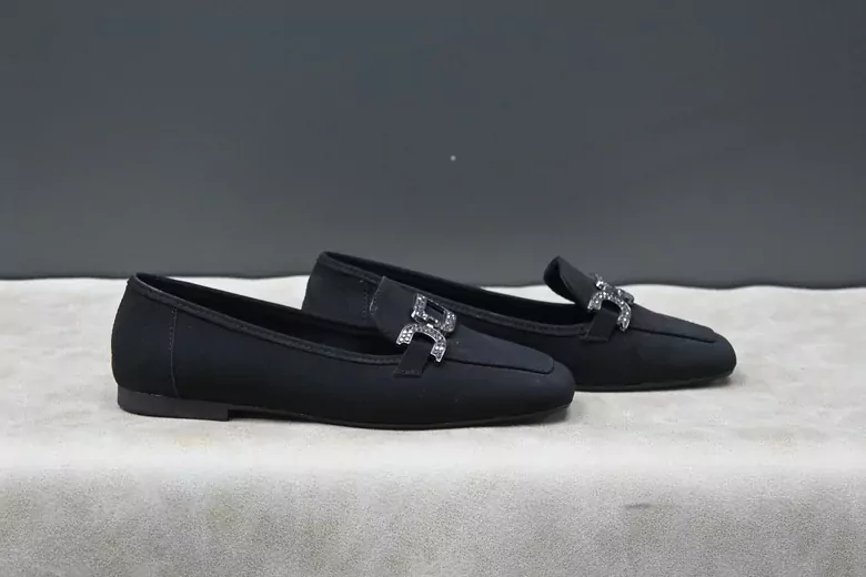 Kadın Taşlı Tokalı Nubuk Babet