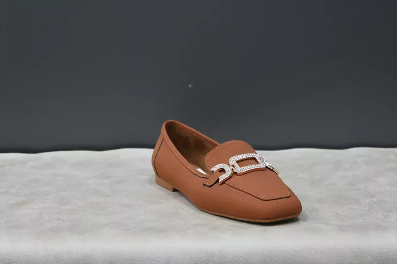 Kadın Taşlı Tokalı Nubuk Babet