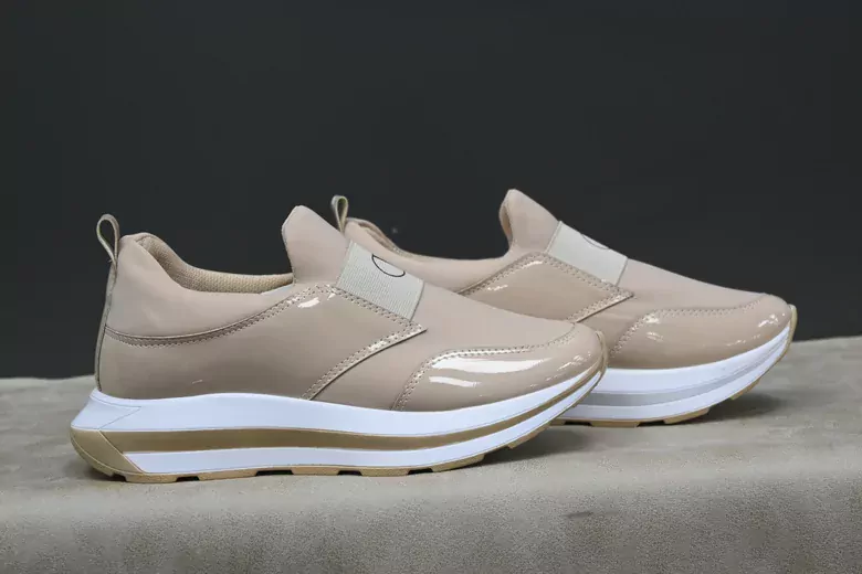 Kadın Rugan Streç Yüksek Taban Spor