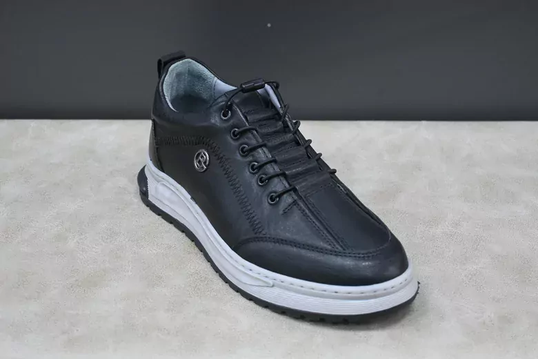 Erkek Lastik Bağcıklı Deri Ayakkabı