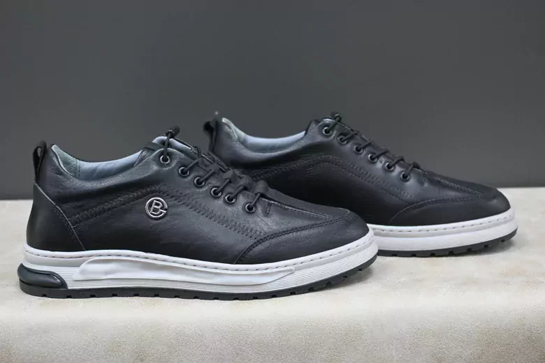 Erkek Lastik Bağcıklı Deri Ayakkabı