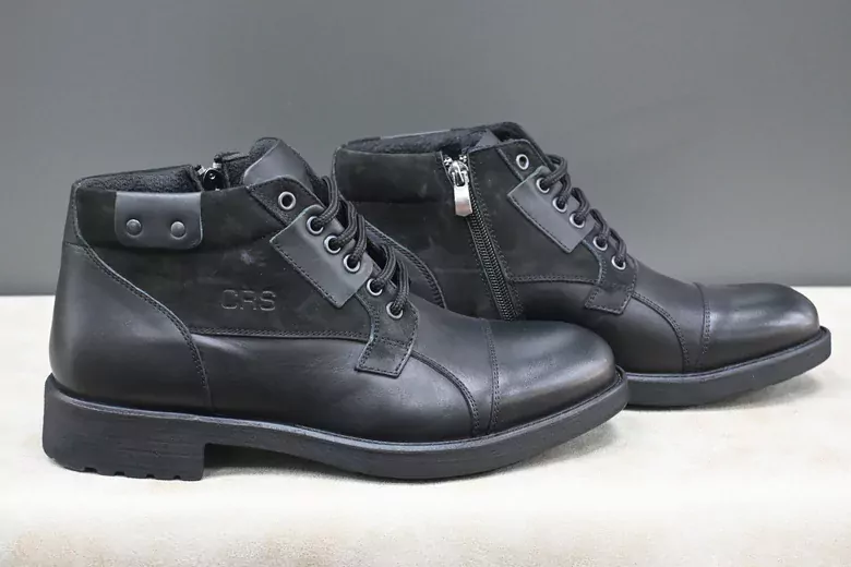 Erkek Deri Bağcıklı Kaymaz Taban Bot