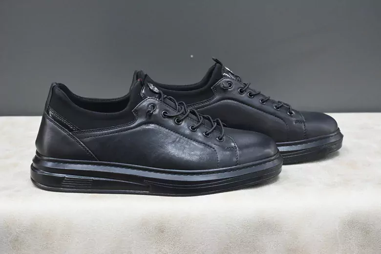 Erkek Lastikli Kaymaz Taban Deri Ayakkabı