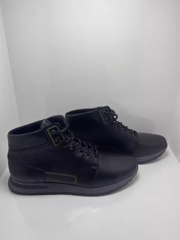 Erkek Deri Bağcıklı Kaymaz Taban Su Geçirmez Bot