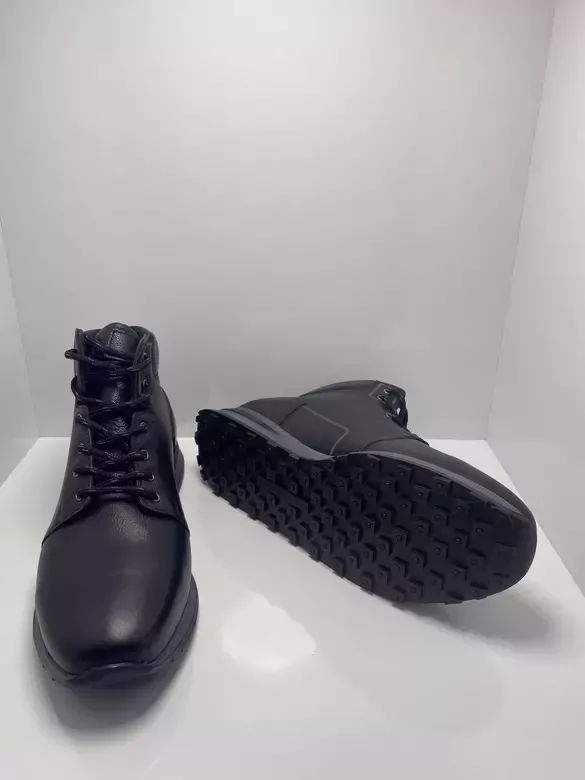 Erkek Deri Bağcıklı Kaymaz Taban Su Geçirmez Bot