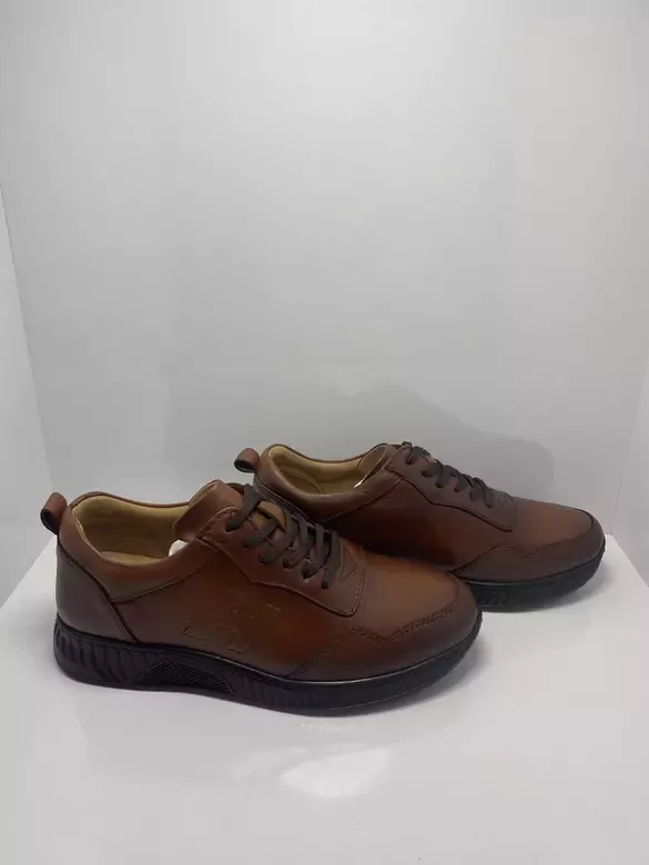 Erkek Deri Kaymaz Taban Bağcıklı Kundura