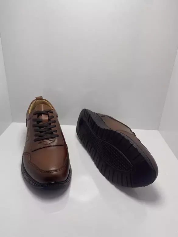 Erkek Deri Kaymaz Taban Bağcıklı Kundura