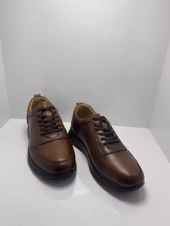 Erkek Deri Kaymaz Taban Bağcıklı Kundura