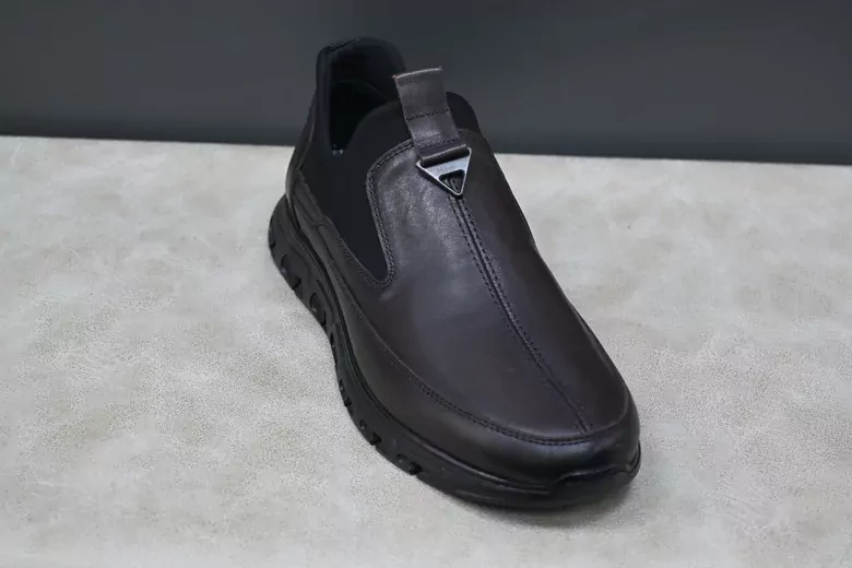 Erkek Deri Çoraplı Kaymaz Taban Kundura