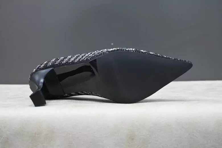 Kadın Taşlı Zebra Desenli Stiletto