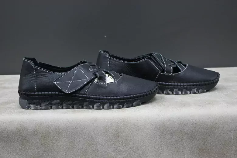 Kadın Deri Ortopedik Taban Babet