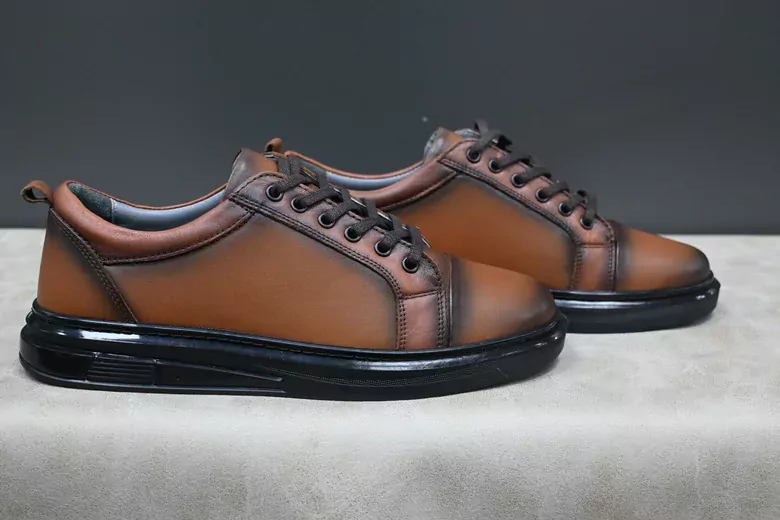 Erkek Deri Air Taban Bağcıklı Spor