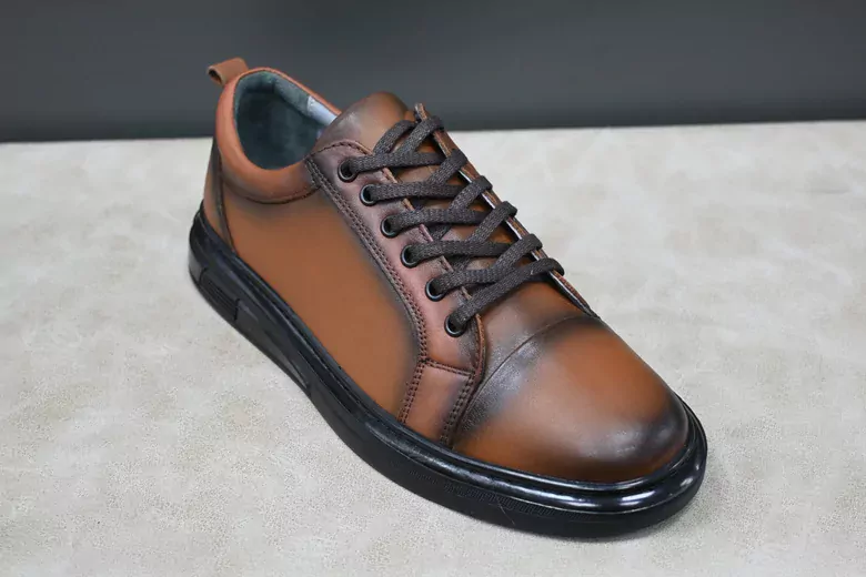 Erkek Deri Air Taban Bağcıklı Spor