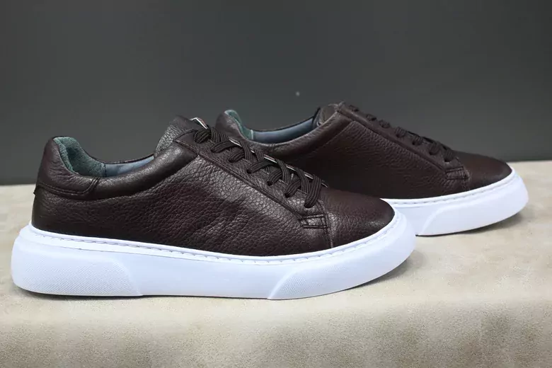 Erkek Kaymaz Taban Deri Bağcıklı Spor