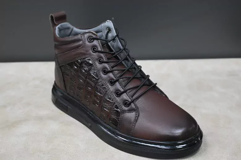 Erkek Deri Lastik Bağcıklı Bot