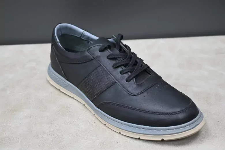 Erkek Deri Bağcıklı Kaymaz Taban Spor