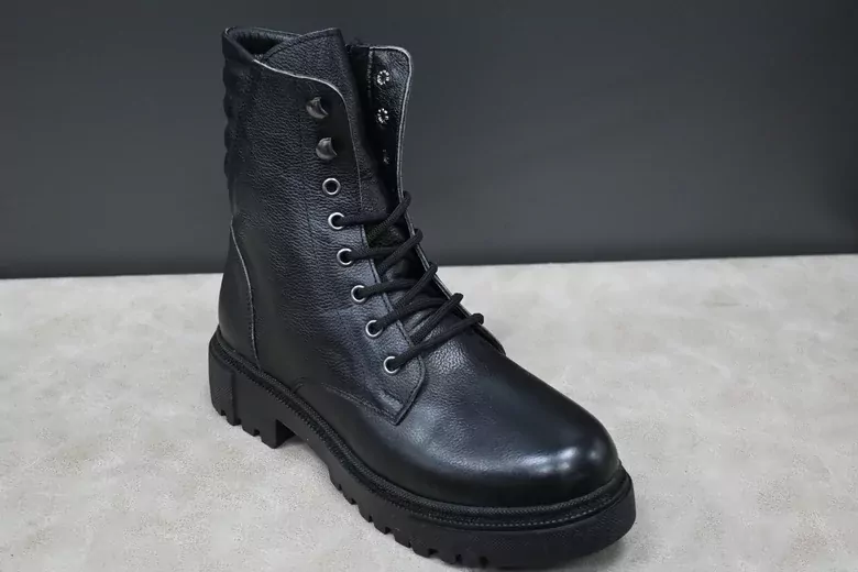 Erkek Deri Kaymaz Taban İçi Kürklü Fermuarlı Bağcıklı Bot