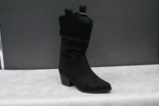 Kadın Körüklü Süet Deri Topuklu Çizme