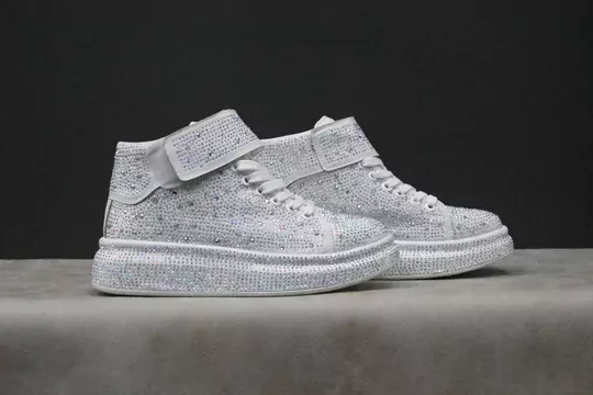 Kadın Taş İşlemeli Bağcıklı+Cırtlı Yarım Bot