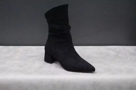 Kadın Süet Körüklü Kısa Topuklu Fermuarlı Çizme