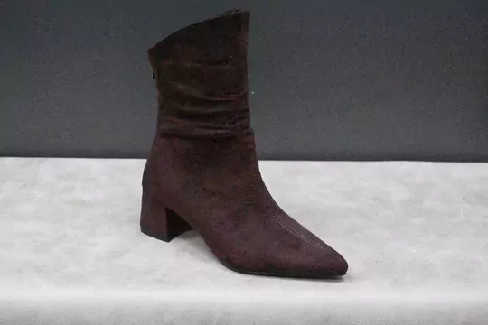 Kadın Süet Körüklü Kısa Topuklu Fermuarlı Çizme