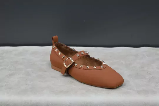 Kadın Süet Kilteli Taşlı Babet