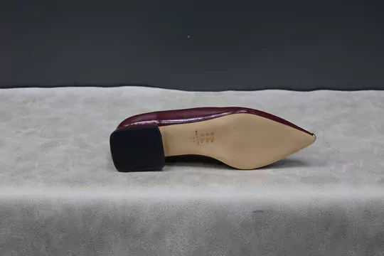 Kadın Droblu Sivri Burun Kısa Topuklu Babet