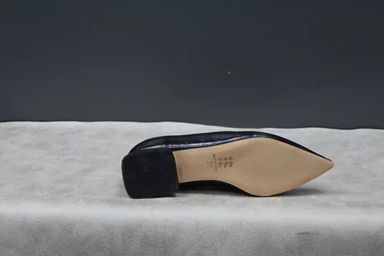 Kadın Droblu Sivri Burun Kısa Topuklu Babet