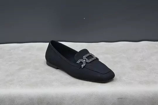 Kadın Taşlı Tokalı Nubuk Babet