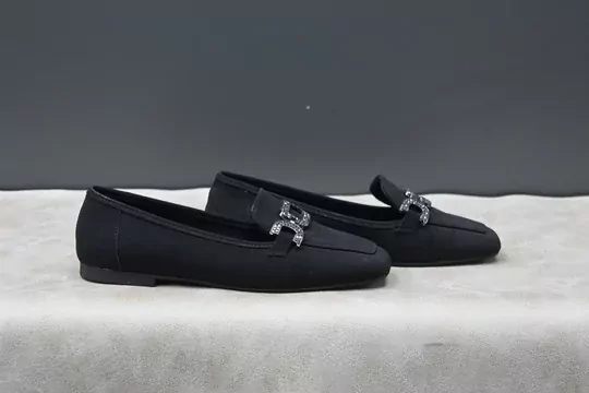 Kadın Taşlı Tokalı Nubuk Babet