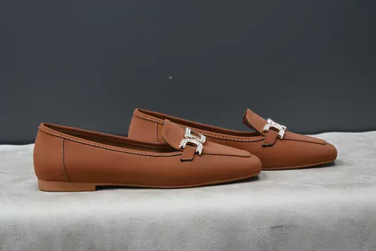 Kadın Taşlı Tokalı Nubuk Babet