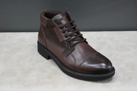 Erkek Deri Bağcıklı Kaymaz Taban Bot