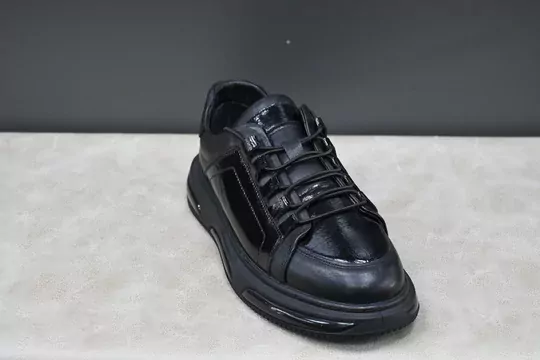 Erkek Rugan Deri Kaymaz Taban Lastik Bağcıklı Ayakkabı