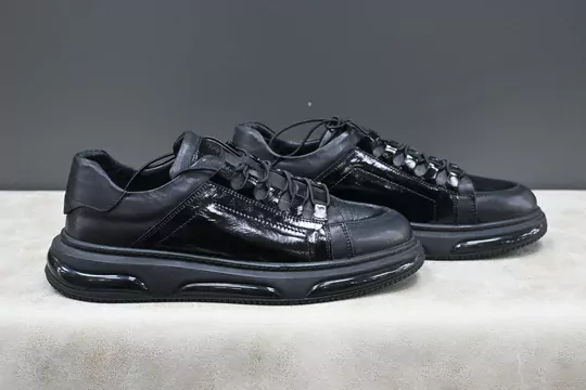 Erkek Rugan Deri Kaymaz Taban Lastik Bağcıklı Ayakkabı