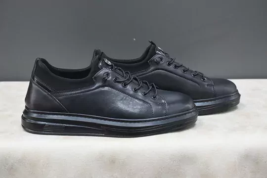 Erkek Lastikli Kaymaz Taban Deri Ayakkabı