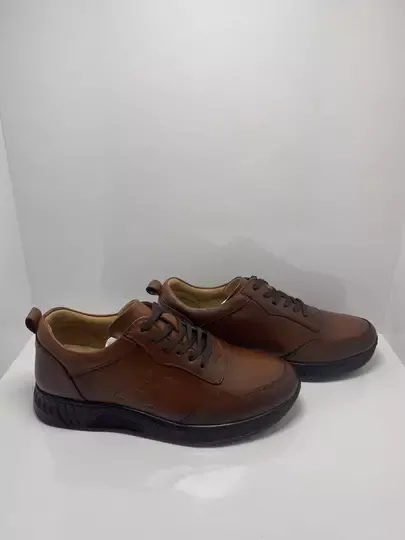 Erkek Deri Kaymaz Taban Bağcıklı Kundura