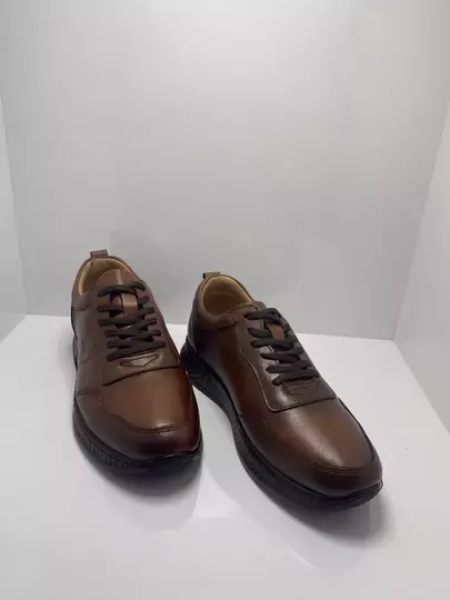 Erkek Deri Kaymaz Taban Bağcıklı Kundura