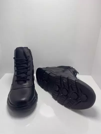 Erkek Deri Bağcıklı Fermuarlı Kaymaz Taban Polis Bot