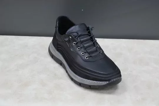 Erkek Deri Kavçuklu Taban Lastik Bağcıklı Spor