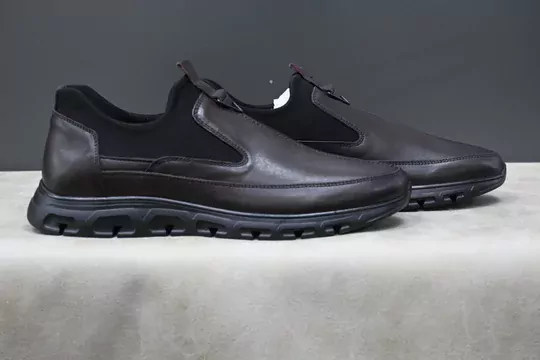 Erkek Deri Çoraplı Kaymaz Taban Kundura