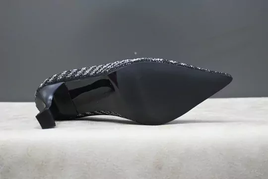 Kadın Taşlı Zebra Desenli Stiletto