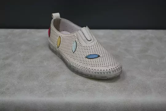 Kadın Deri Memory Foam Taban Yapraklı Babet